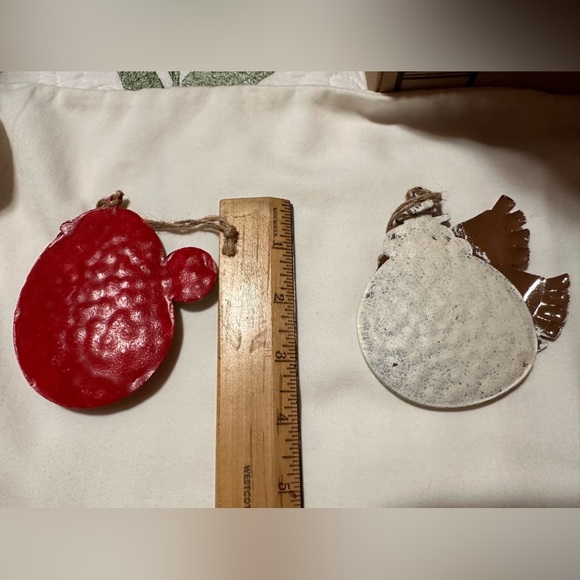 Santa and Snowman Tin Ornaments - Double-sided - Picture 2 of 2